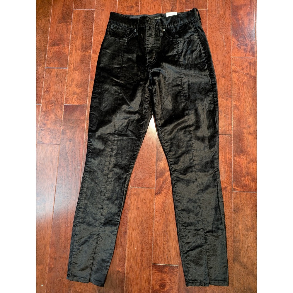 Lucky Brand Bridgette Jeans Womens 6/28 Black Velvet High Rise Skinny NWT